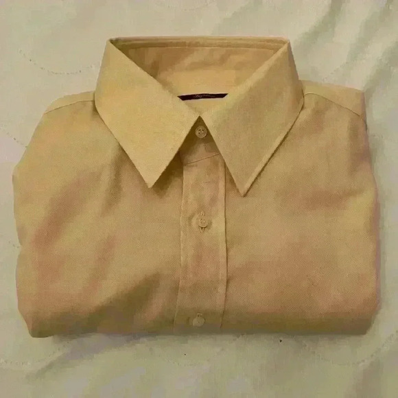 Ingram Mens Orange 100% Cotton Long Sleeve Button Up Shirt Made In Italy 17.5/44 - Picture 7 of 11